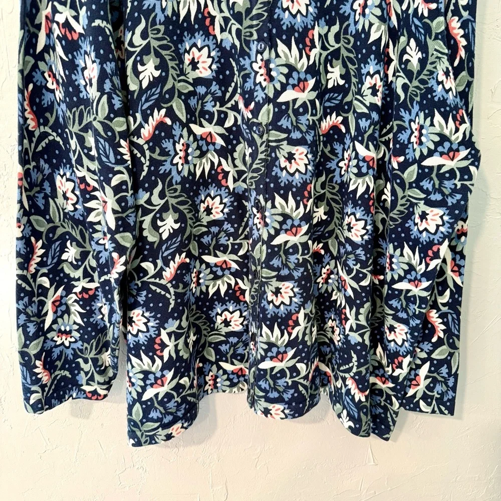 CJ Banks-Women’s Plus Navy Olive Floral Pattern-Button Down Sweater-Size 3X-NWT - Picture 3 of 8